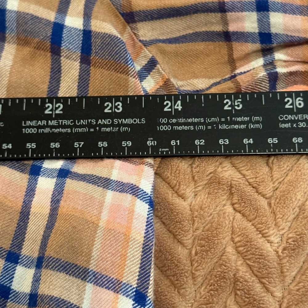 Style & Co Women 2X Brown Blue Plaid Button Down Rayon Shirt Long Sleeve Top - Picture 4 of 8